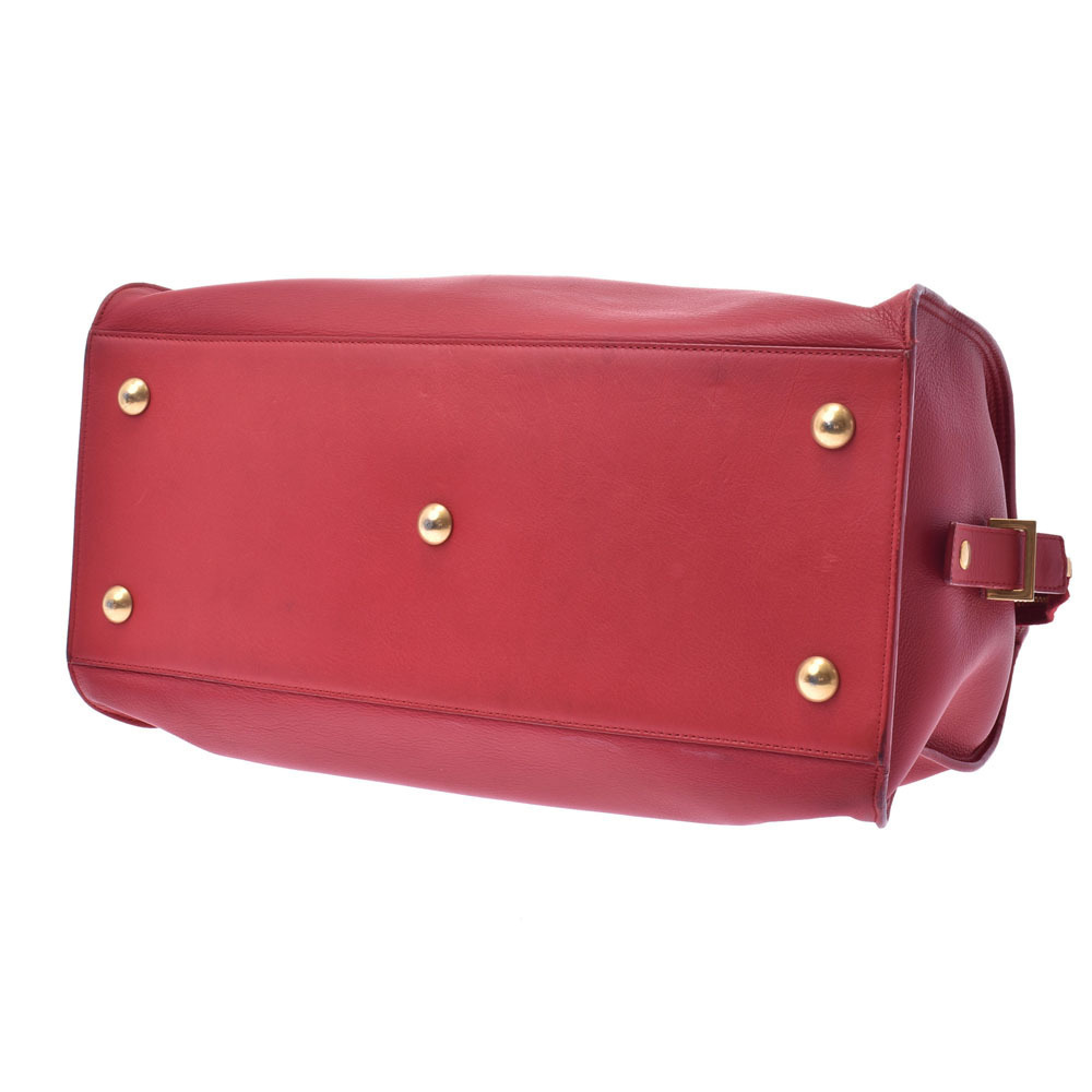 SAINT LAURENT Cabas Y Line Red Calfskin Handbag - Picture 5 of 11